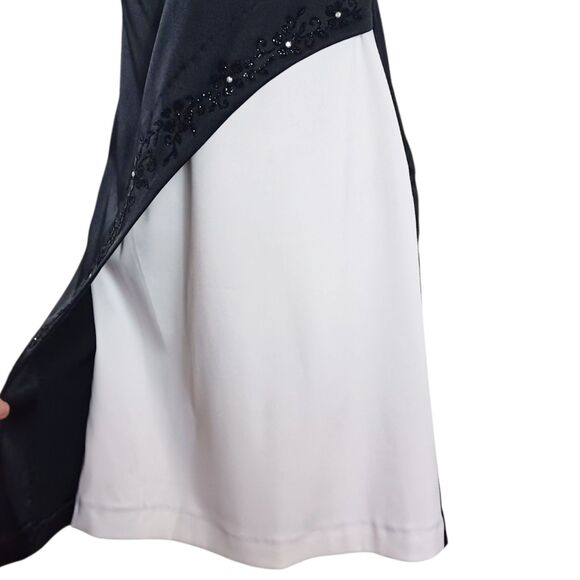 Rampage One-Shoulder Black Satin Dress 7 Beaded Asymmetrical Y2K Glam Cocktail - Picture 5 of 10